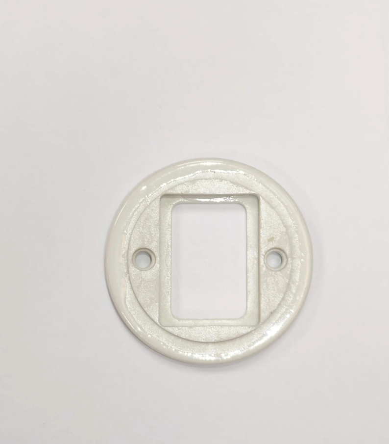 Porcelain Frame Replacement Part For Flush-Mounted Series Push Button Switch-Double Loft Retro Vintage Cottage Ceramic White