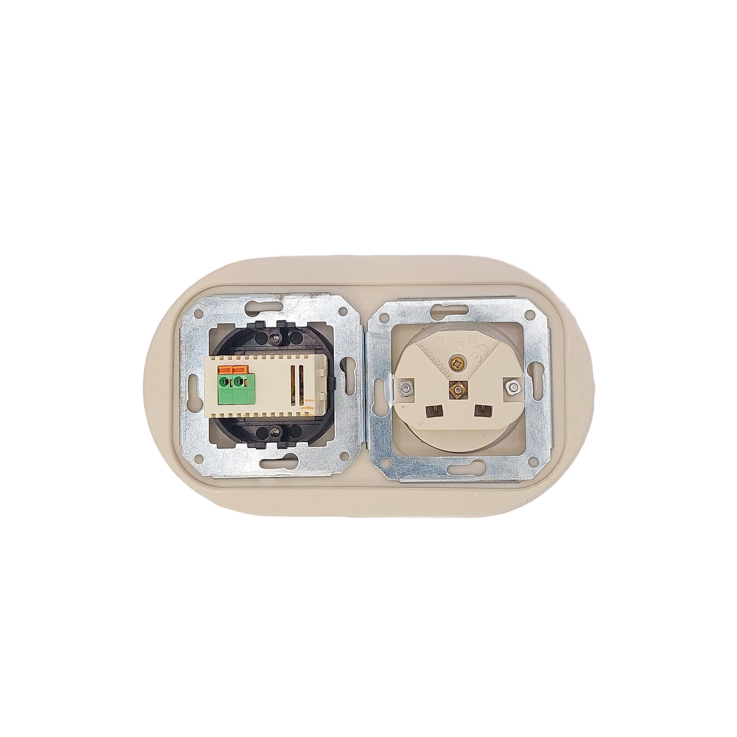 Porcelai USB French Socket – Retro Loft Style | Vintage Design, Flush-Mounted White