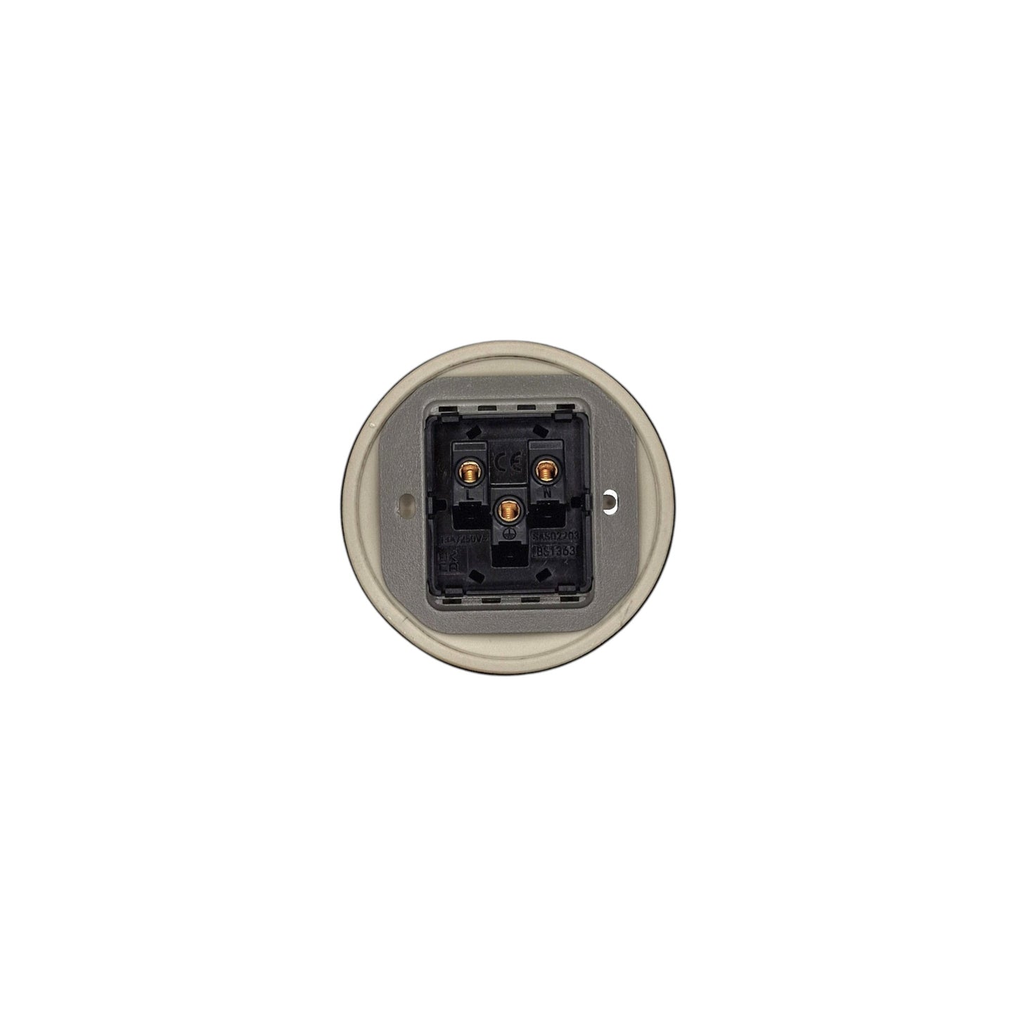 Power Socket Plug Porcelain UK 3 Prong Loft Retro Electrical Flush Mounted Vintage Cottage Black Ceramic