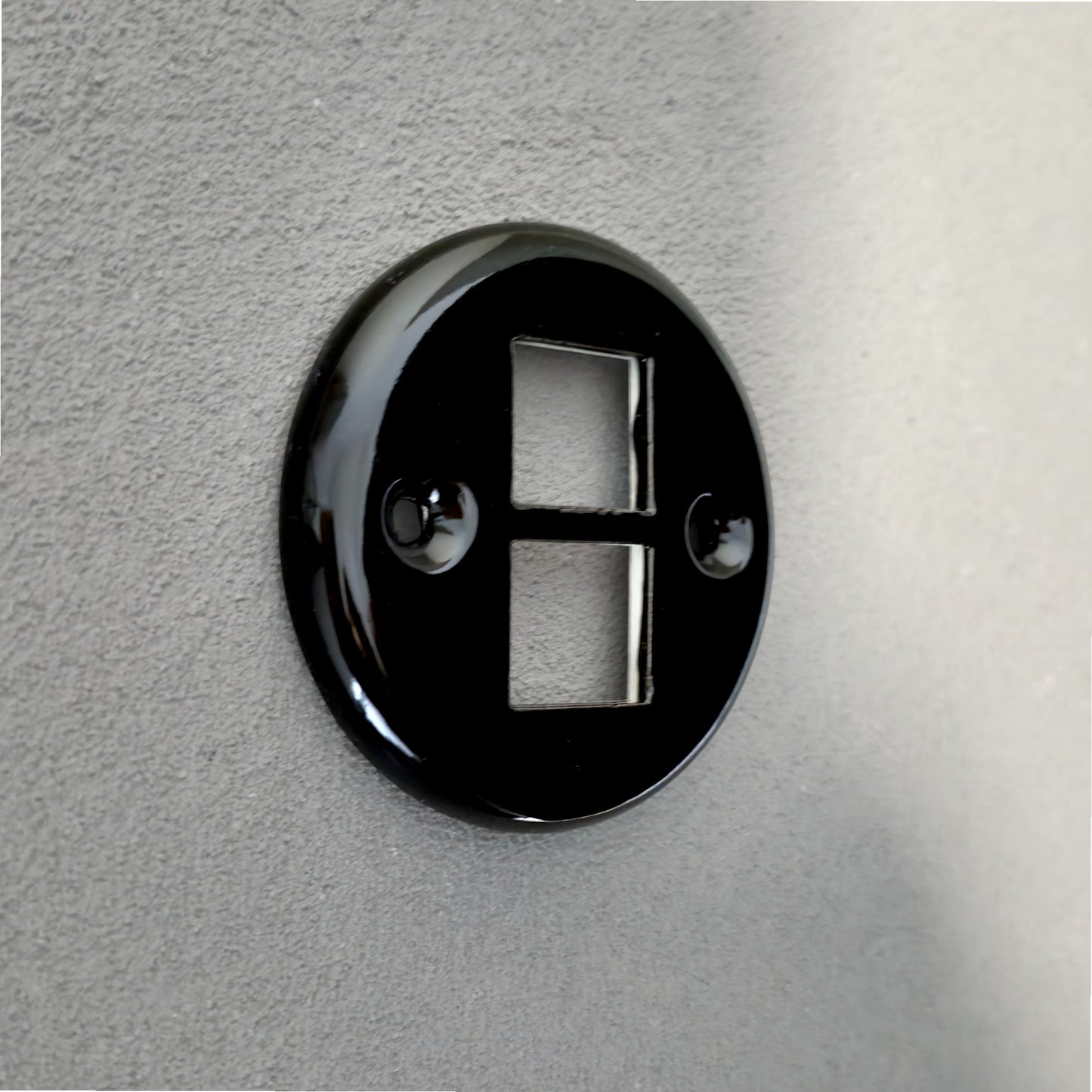 Retro Style Black Ceramic Internet Socket Cover Replacement Part For Flush Mounted Network CAT.5E Socket RJ45