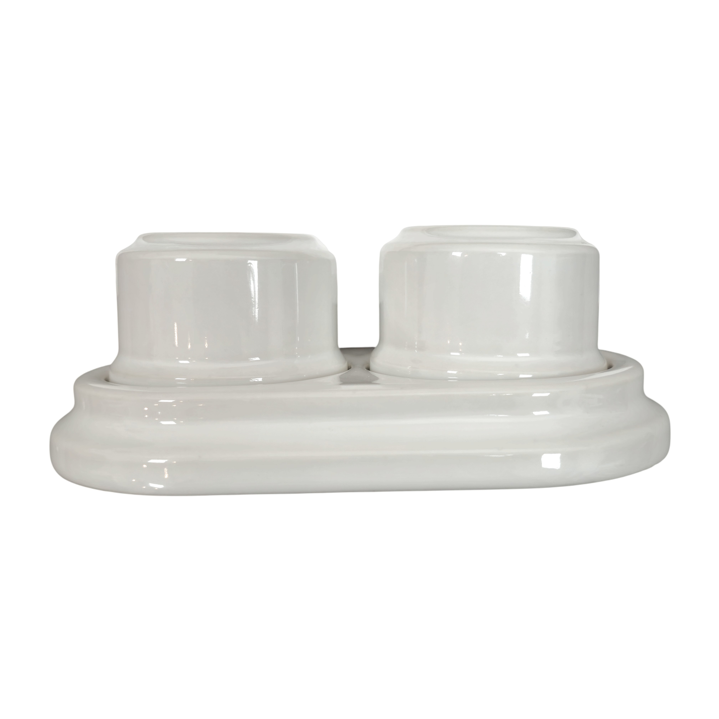 Surface-Mounting Double Frame French Power Socket Porcelain Loft Retro Electrical Vintage Cottage Ceramic White