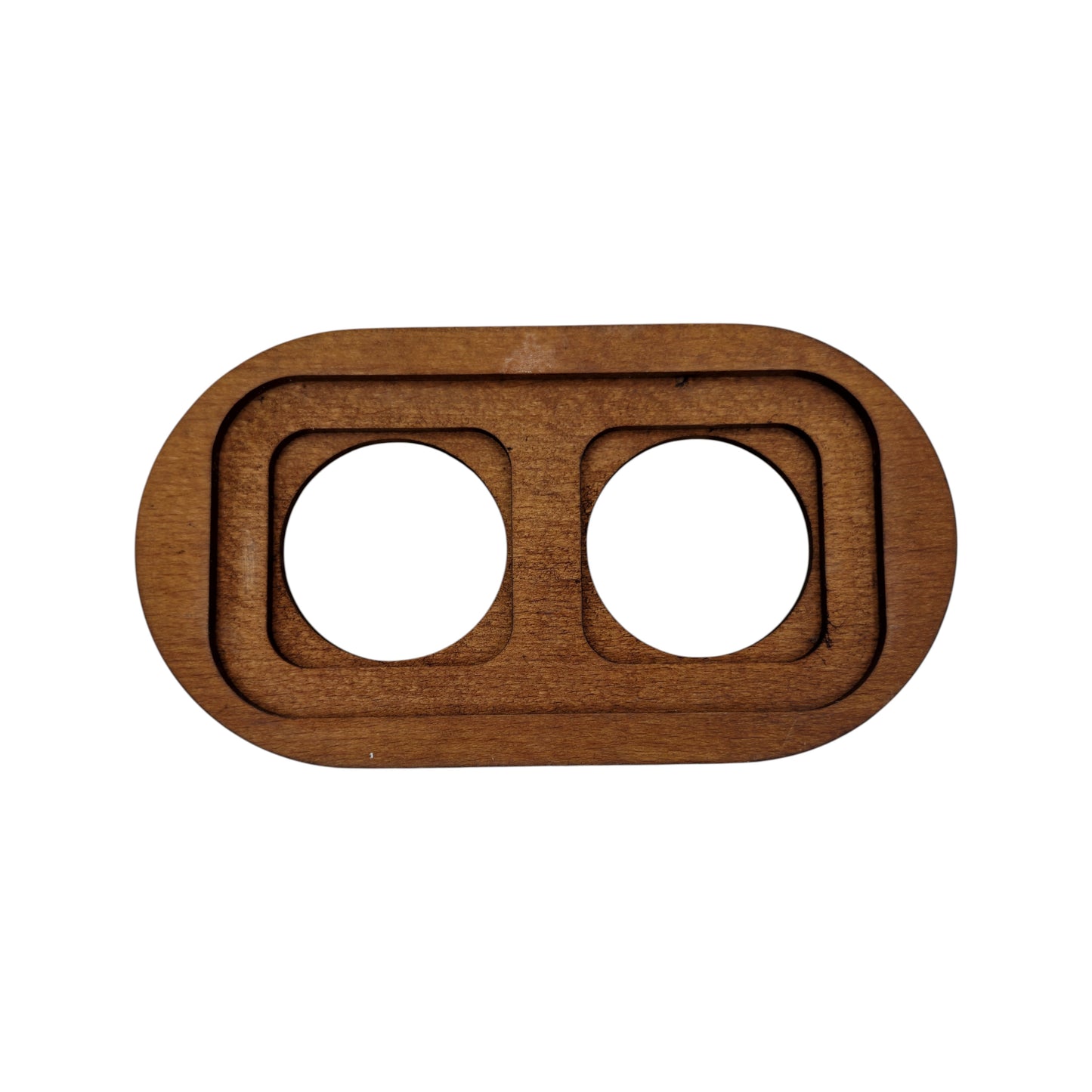 Wooden Loft Retro Double Socket Frame For Flush-Mounted Series Vintage Cottage Dark Wood