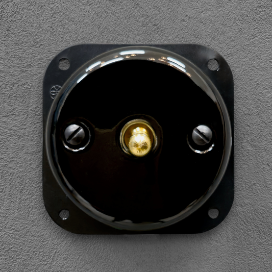 Toggle Light Switch Porcelain Loft Retro Inner Part Toggle Wall Light Switch 1-gang 2-way Flush-Mounting Vintage Cottage Home Decor Black