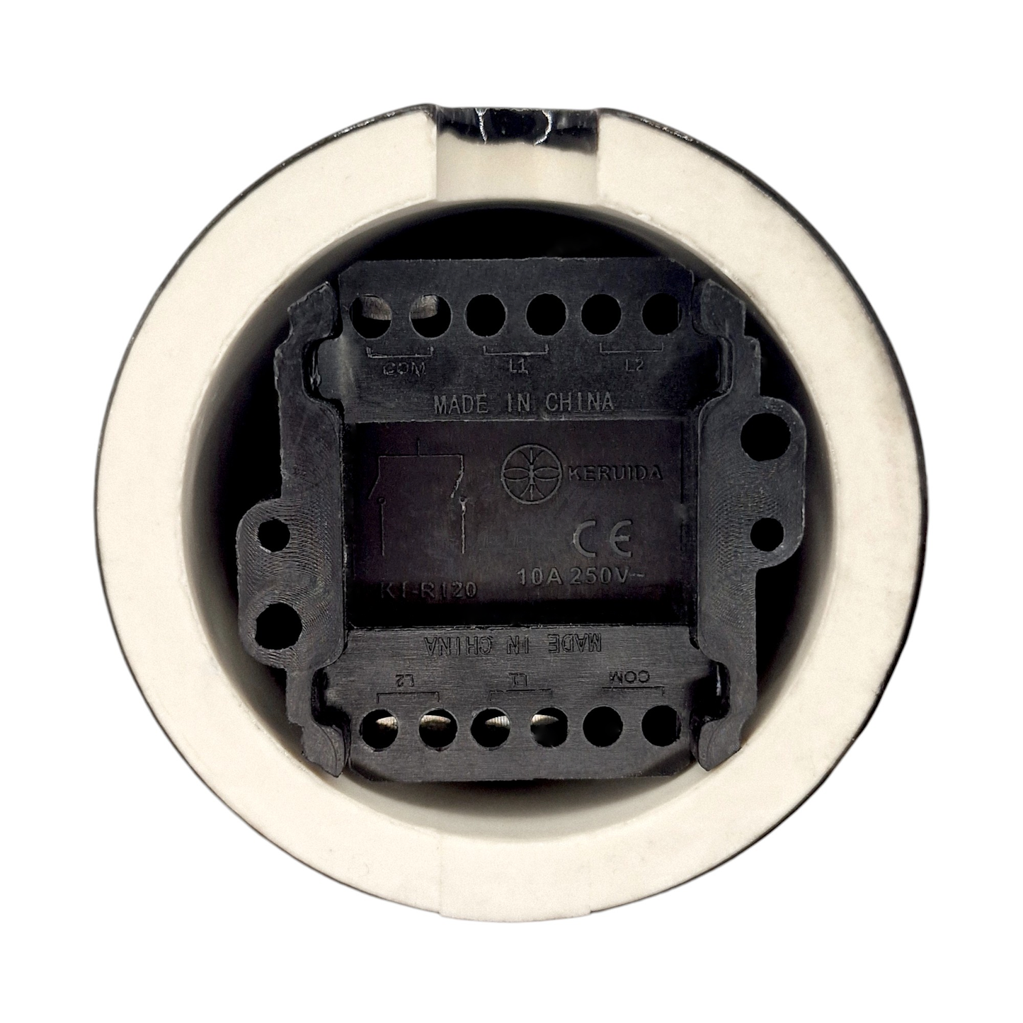 Double Retro Style Black Ceramic Type-2 Double One-Way Rotary Light Switch Surface-Mounted
