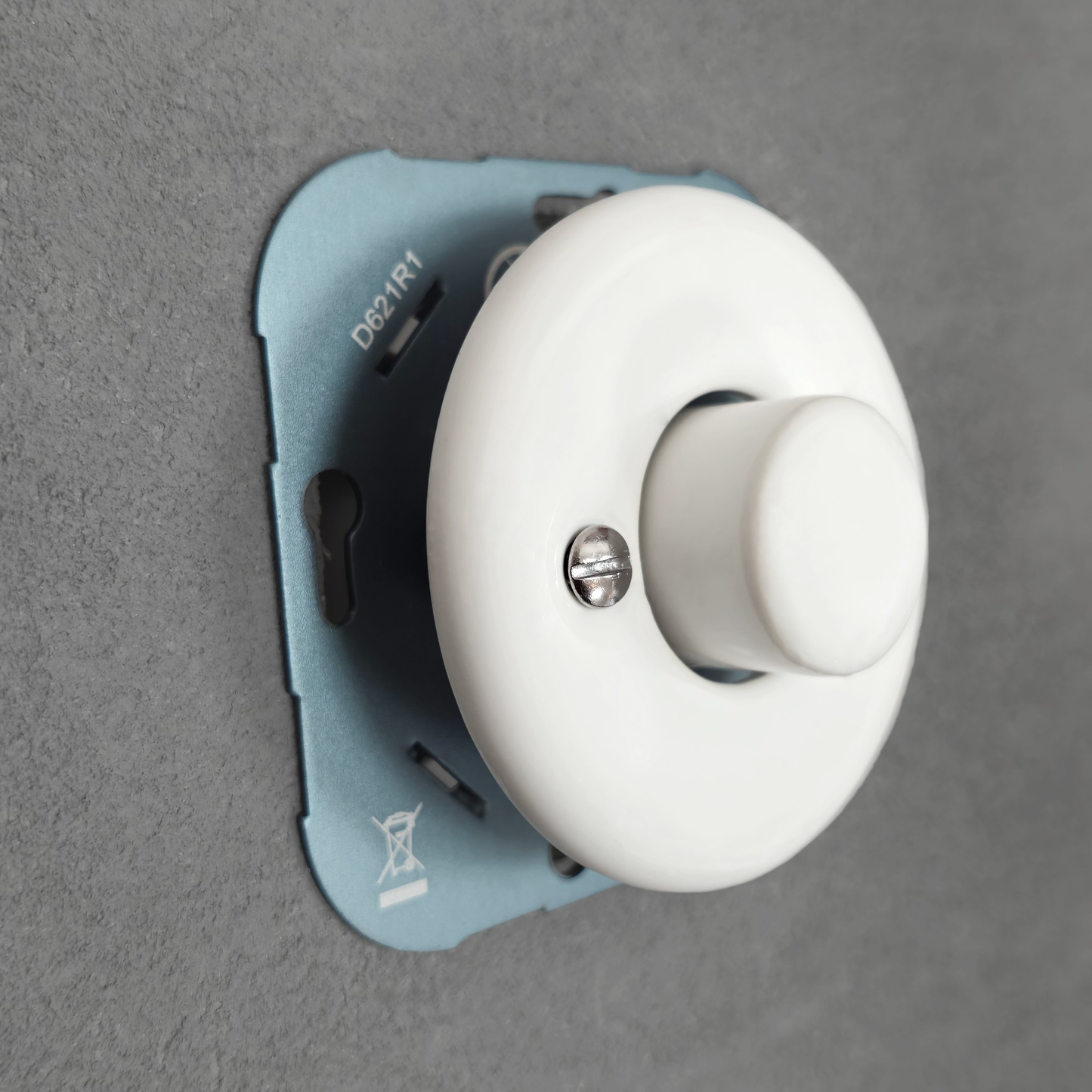 White Porcelain Dimmer Connection Inner Part Two-Way Switch Flush-Mounted