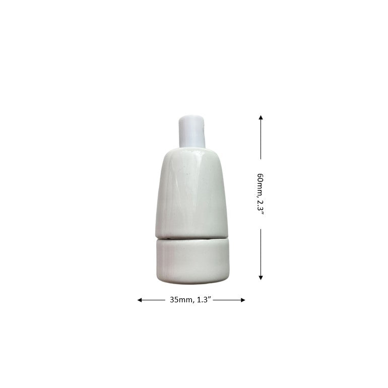 Porcelain Lamp Holder E14 Hanging Vintage Loft Retro Cottage Ceramic White