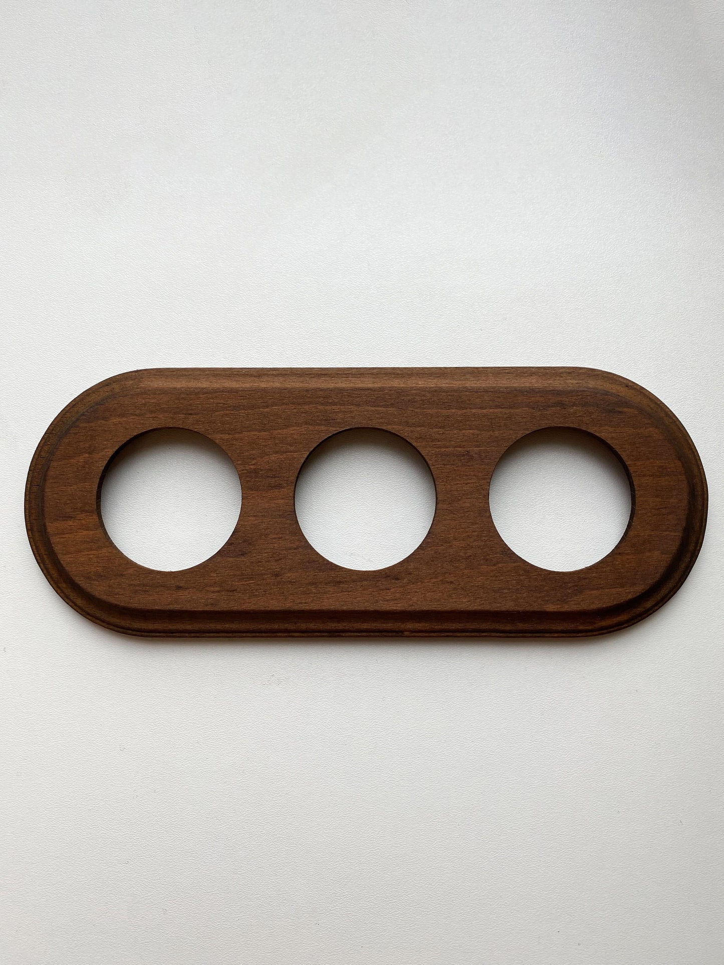 Wooden Loft Retro Triple Socket Frame For Flush Mounted Series Vintage Cottage Dark Wood