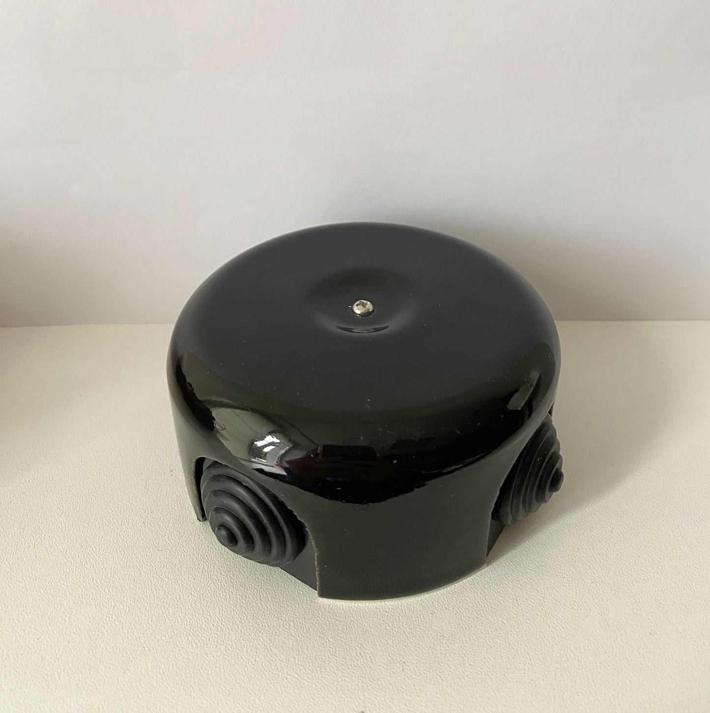 Porcelain Junction Box Loft Retro Cottage Ceramic Vintage Surface Mounting Black D90 x H45mm Black