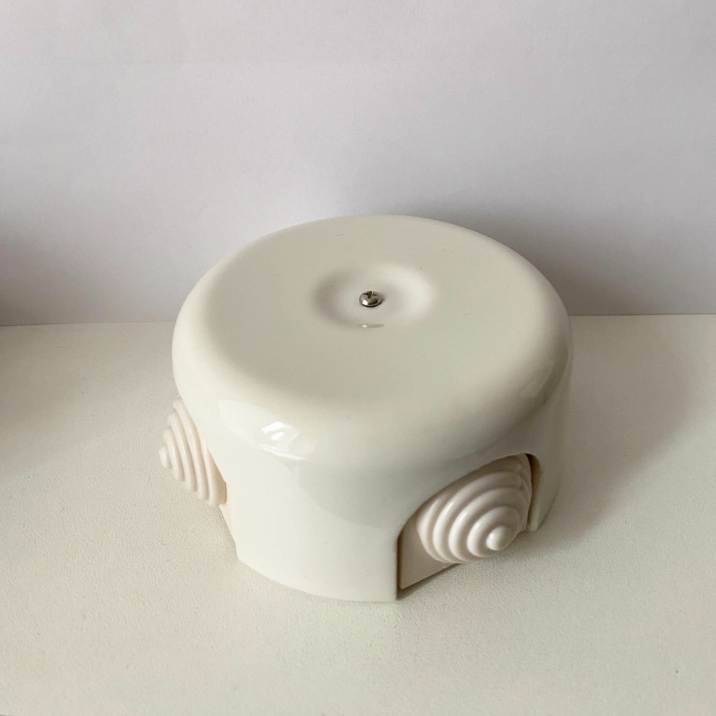 Porcelain Junction Box Loft Retro Cottage Ceramic Vintage Surface Mounting Black D90 x H45mm White