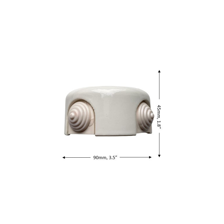Porcelain Junction Box Loft Retro Cottage Ceramic Vintage Surface Mounting Black D90 x H45mm White