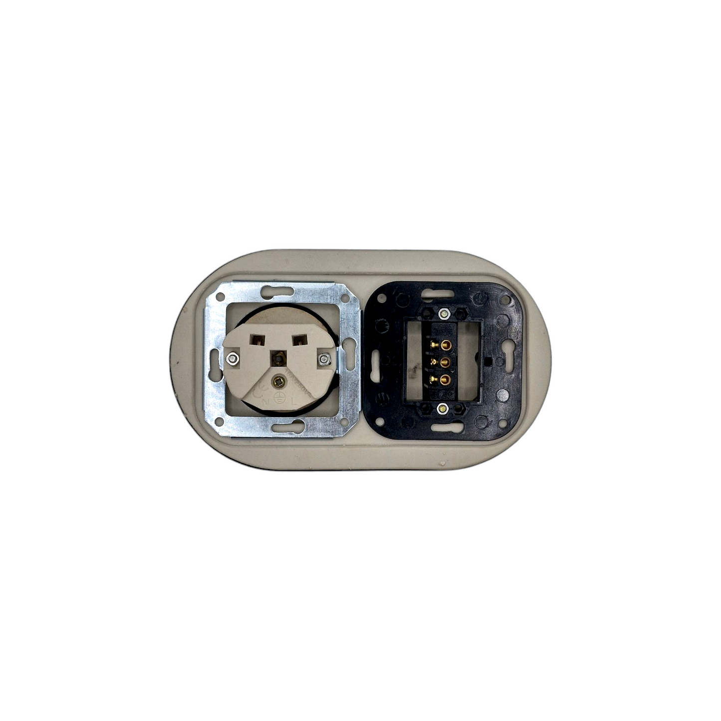 Retro Style Ceramic French Socket with A Switch – Retro Loft Style | Vintage Design, Flush-Mounted Black