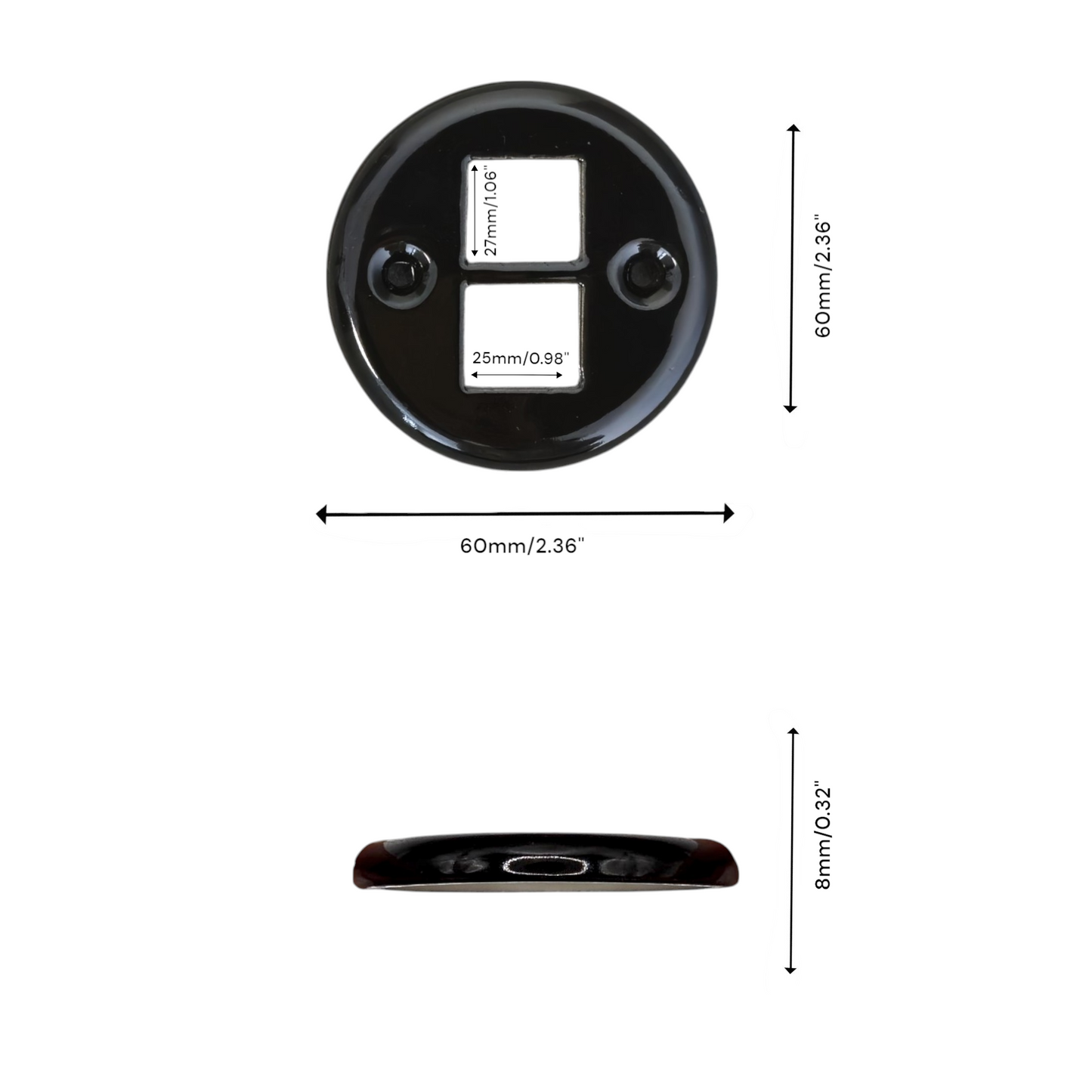 Retro Style Black Ceramic Internet Socket Cover Replacement Part For Flush Mounted Network CAT.5E Socket RJ45