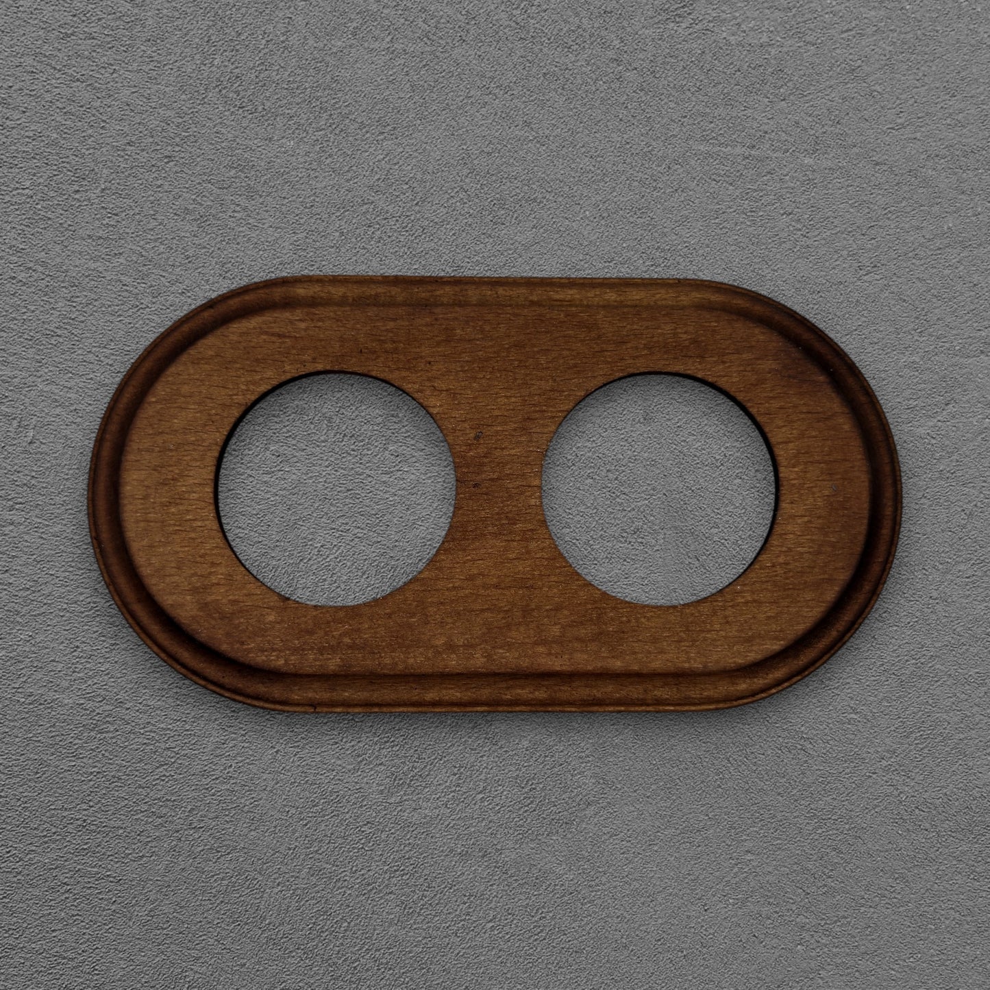 Wooden Loft Retro Double Socket Frame For Flush-Mounted Series Vintage Cottage Dark Wood