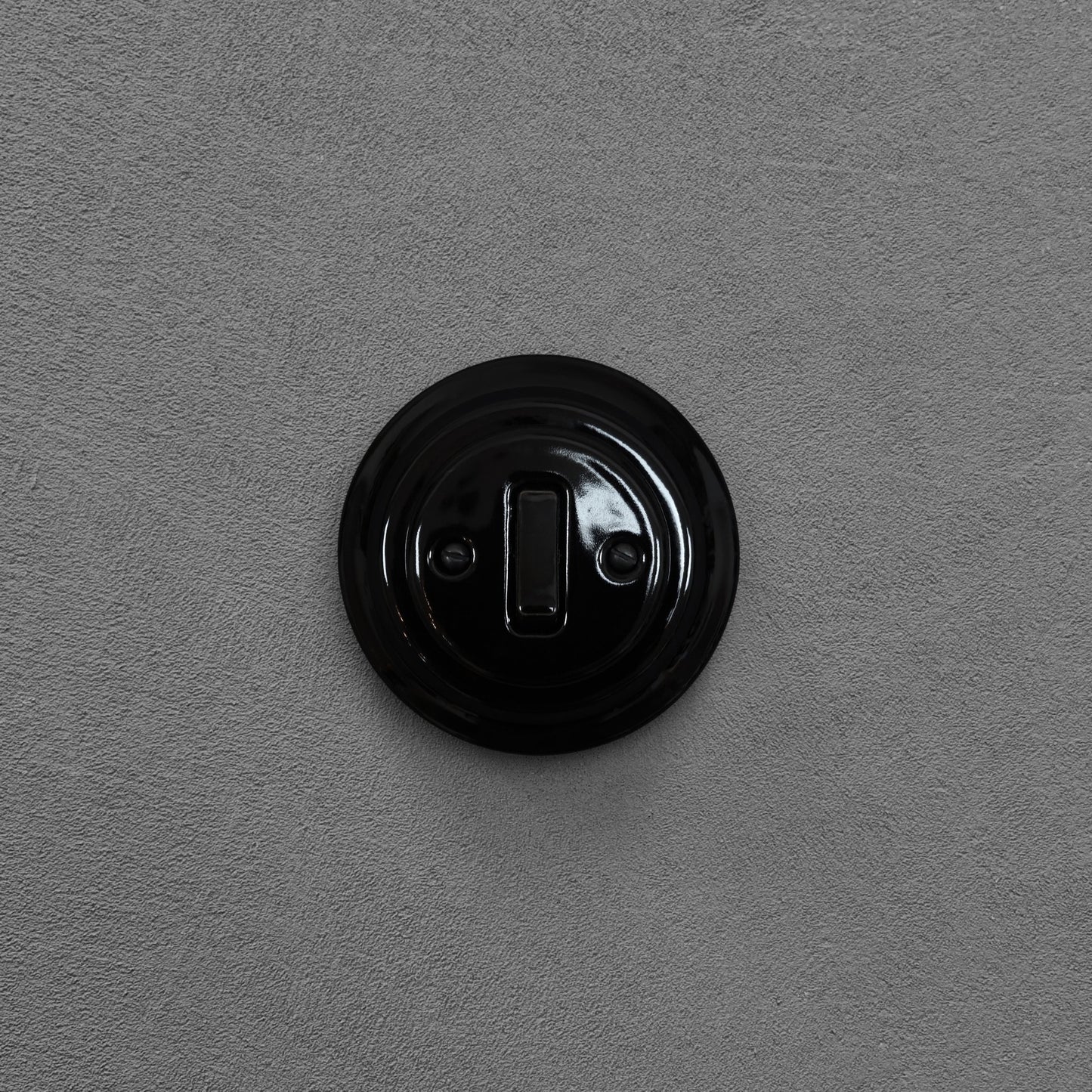 Light Switch Porcelain Loft Retro 1-gang Two-way Flush-Mounting Vintage Cottage Ceramic Black