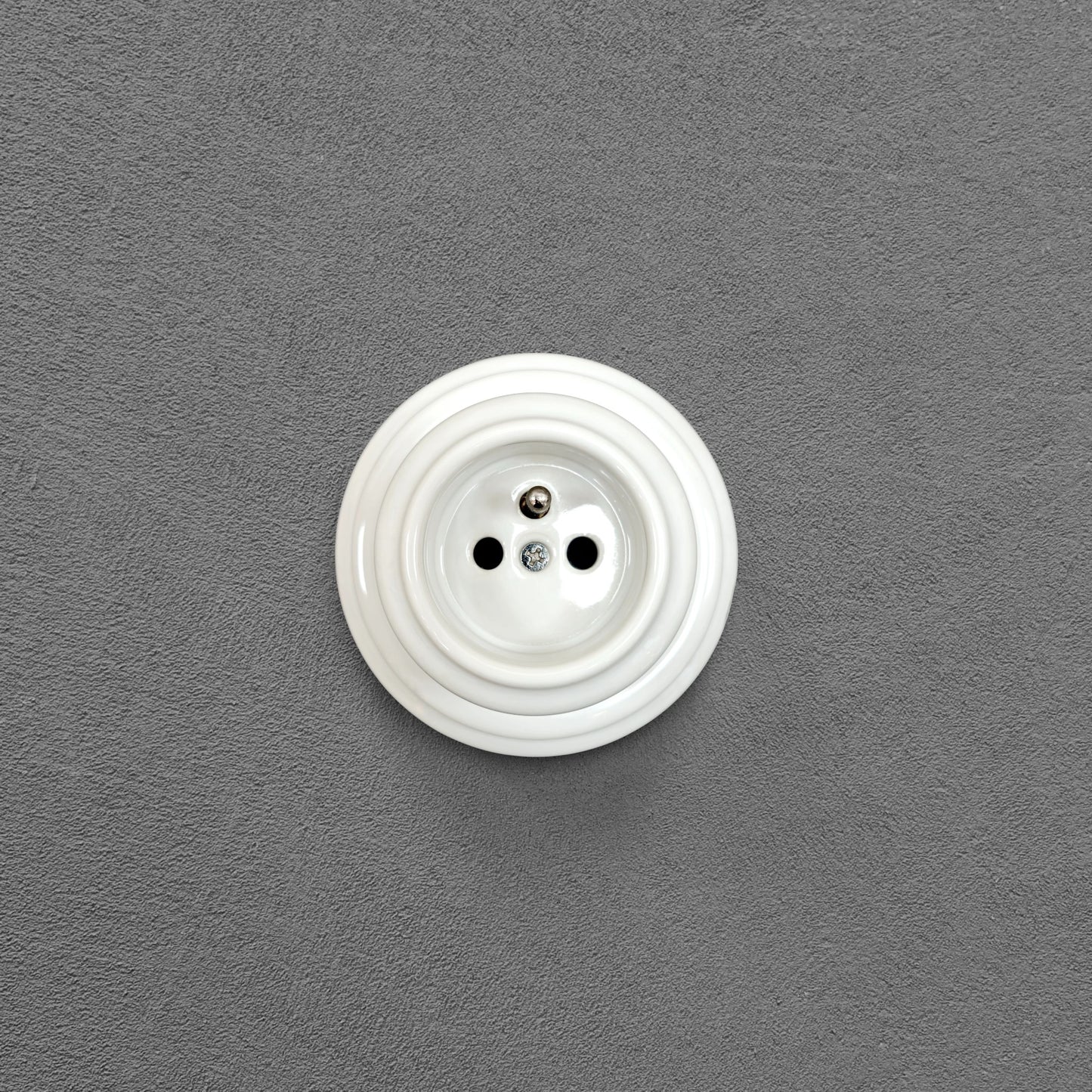 Surface-Mounting French Power Socket Porcelain Loft Retro Electrical Vintage Cottage Ceramic White