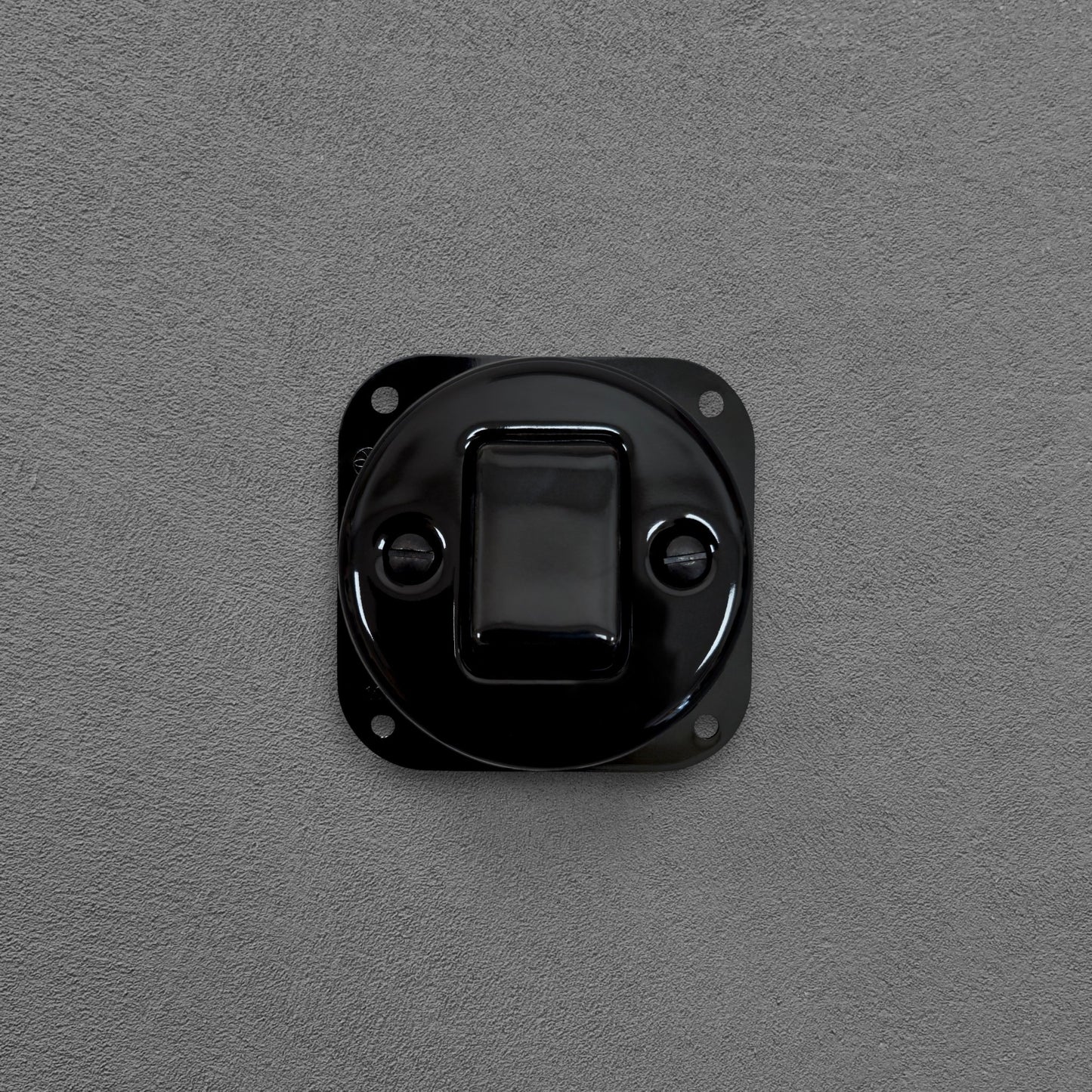 Black Porcelain Wide Rocker Connection Inner Part Push Button Switch 1 Gang Two-Pole With A Big Key Flush-Mounted