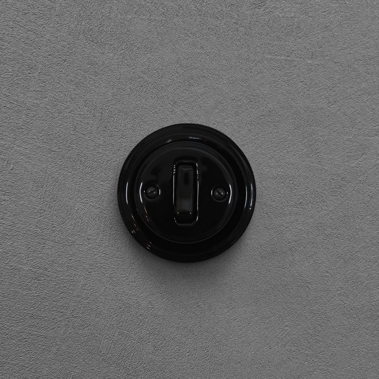 Surface-Mounting 1 Gang Two-Way Light Switch Porcelain Loft Retro Vintage Cottage Ceramic Black