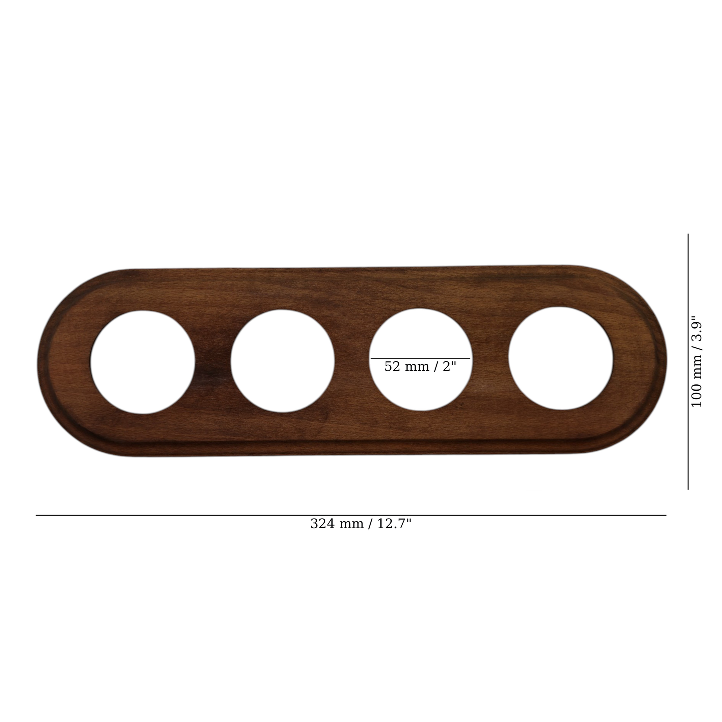 Wooden Loft Retro Quadruple Socket Frame 4 Holes For Flush-Mounted Series Vintage Cottage Dark Wood