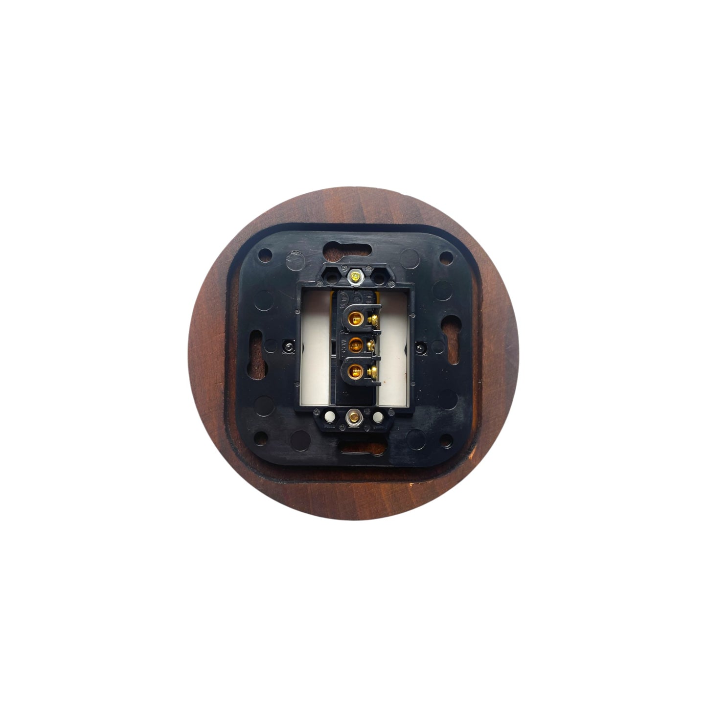Wooden Frame Porcelain Light Switch Loft Retro 1-gang Two-way Flush-Mounting Vintage Cottage Ceramic Dark Brown With White