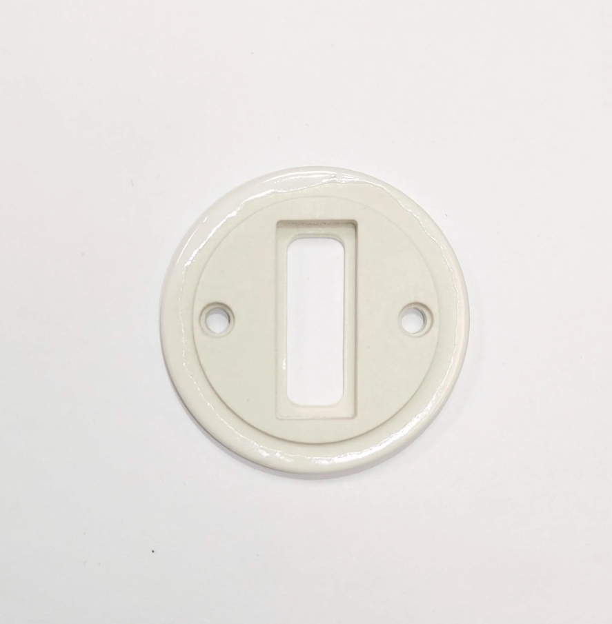 Porcelain Frame Replacement Part Flush Mounted Push Button Switch-Single Loft Retro Vintage Cottage Ceramic White
