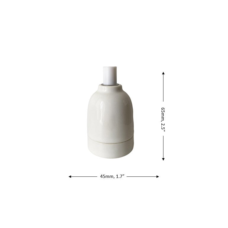 Porcelain Lamp Holder E27 Hanging Vintage Loft Retro Cottage Ceramic White
