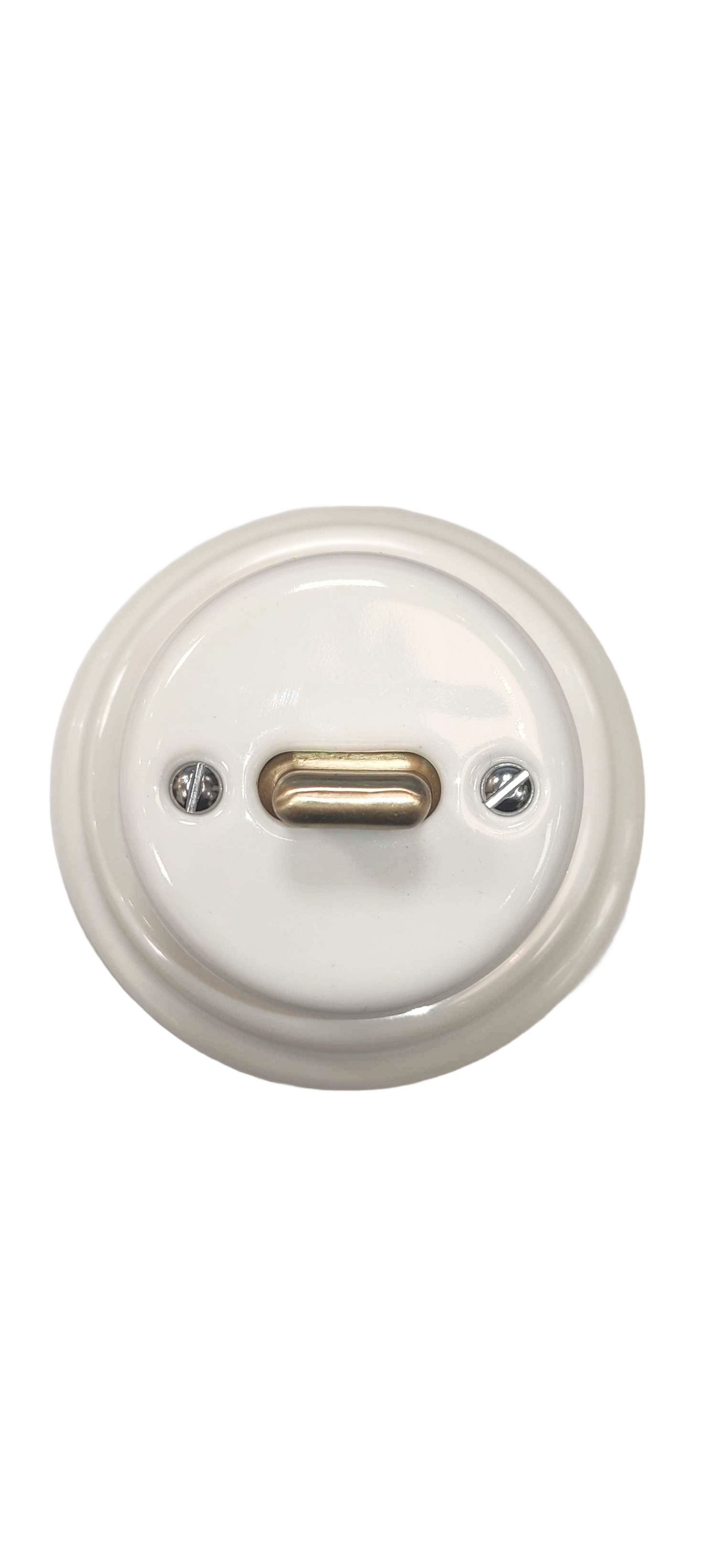 Toggle Wall Light Switch Porcelain Cover 1 Crossing / Intermediate Switch Surface Mounted Loft Retro Vintage Cottage Ceramic White