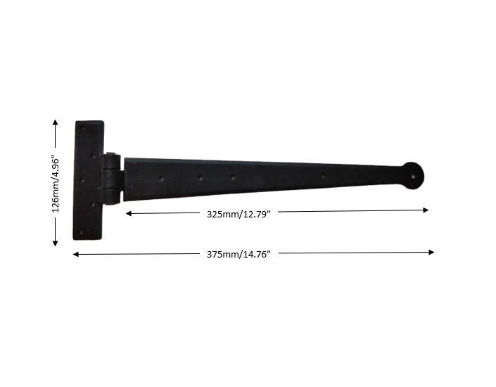 T-Hinger Hand Forged Iron Beeswax T-Hinges Door Home Decor Antique Retro Black