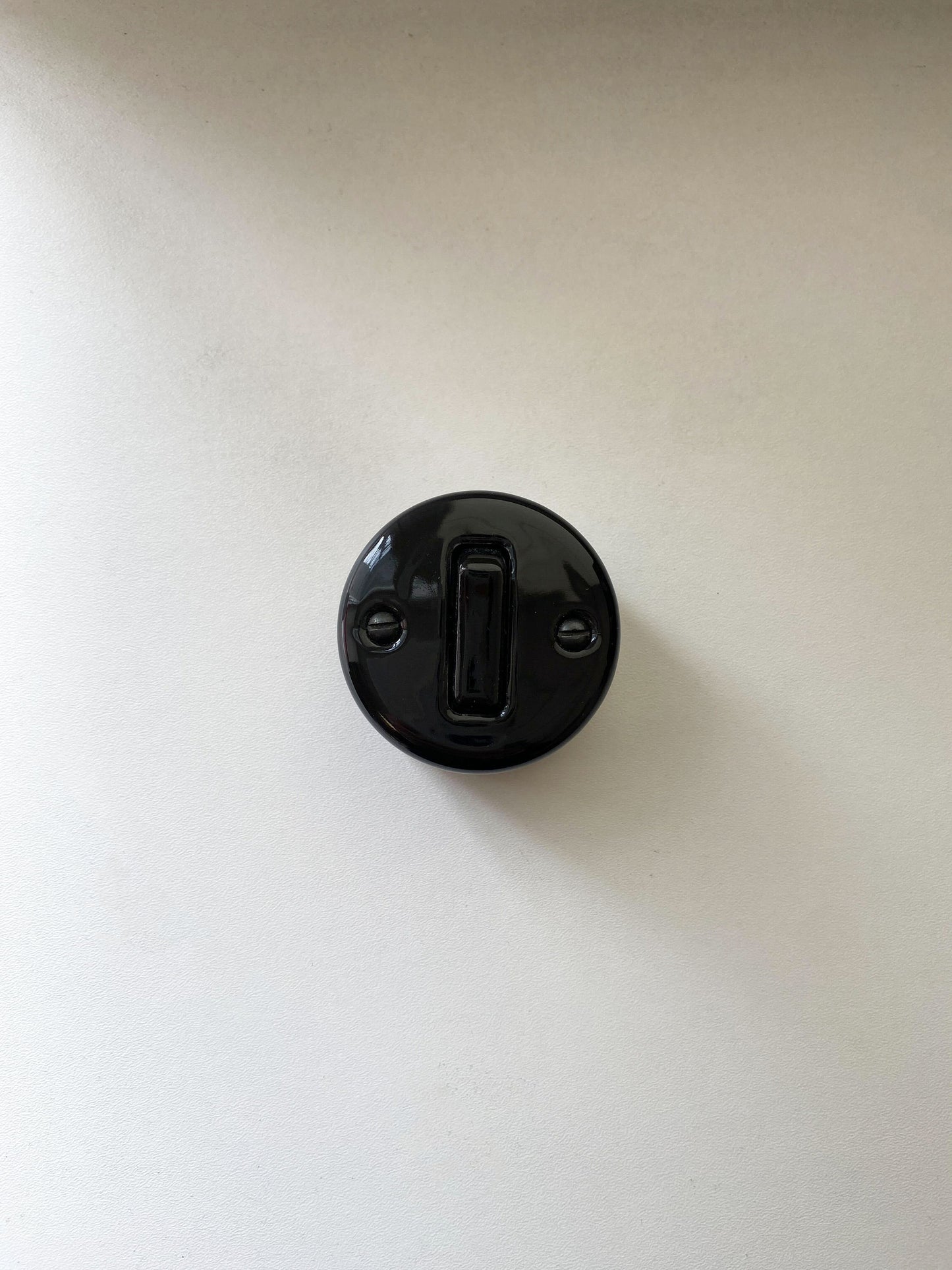 Light Switch Porcelain Loft Retro 1 Gang Two-way Surface-Mounting Vintage Cottage Ceramic Black