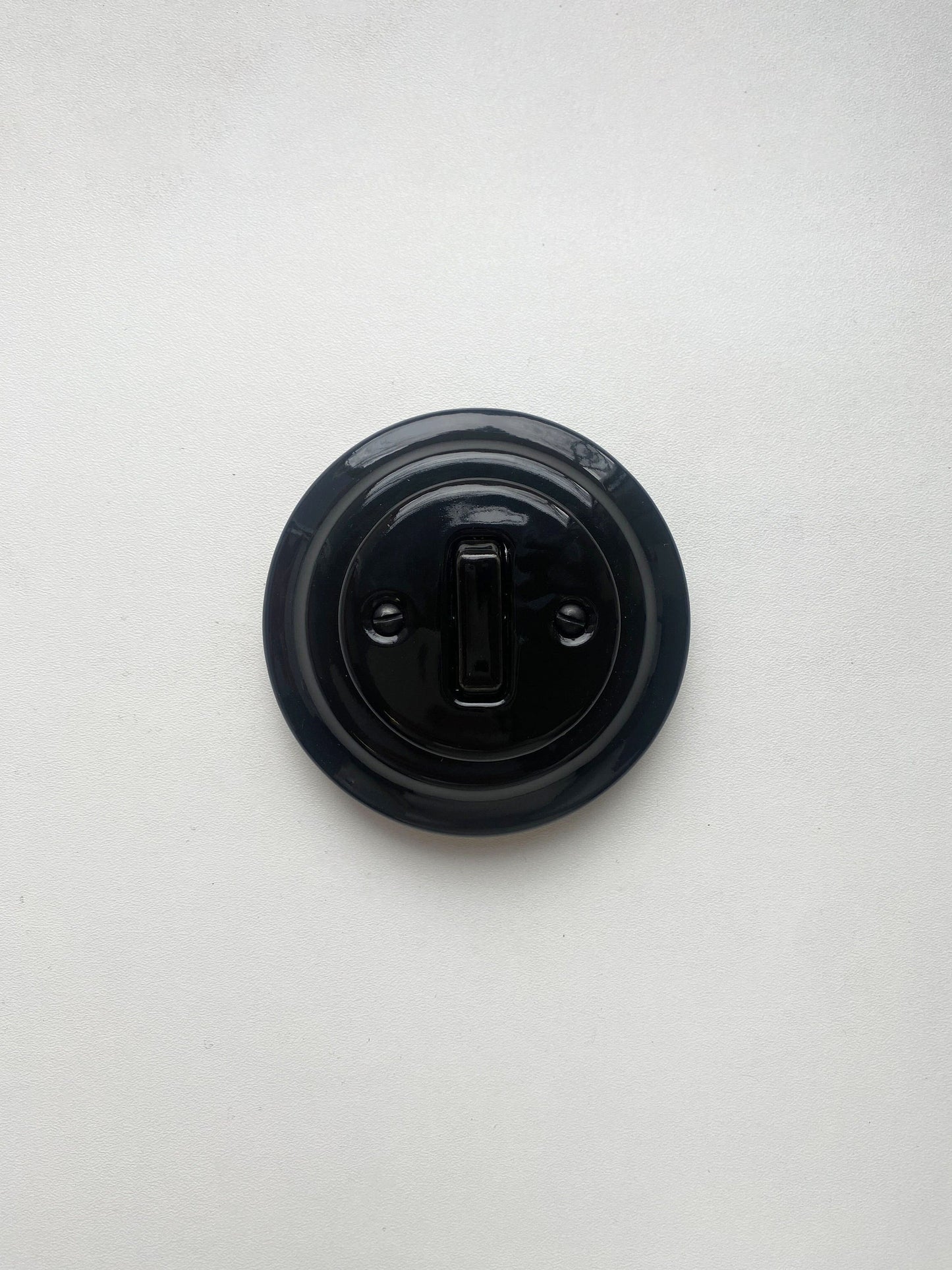 Light Switch Porcelain Loft Retro 1-gang Two-way Flush-Mounting Vintage Cottage Ceramic Black