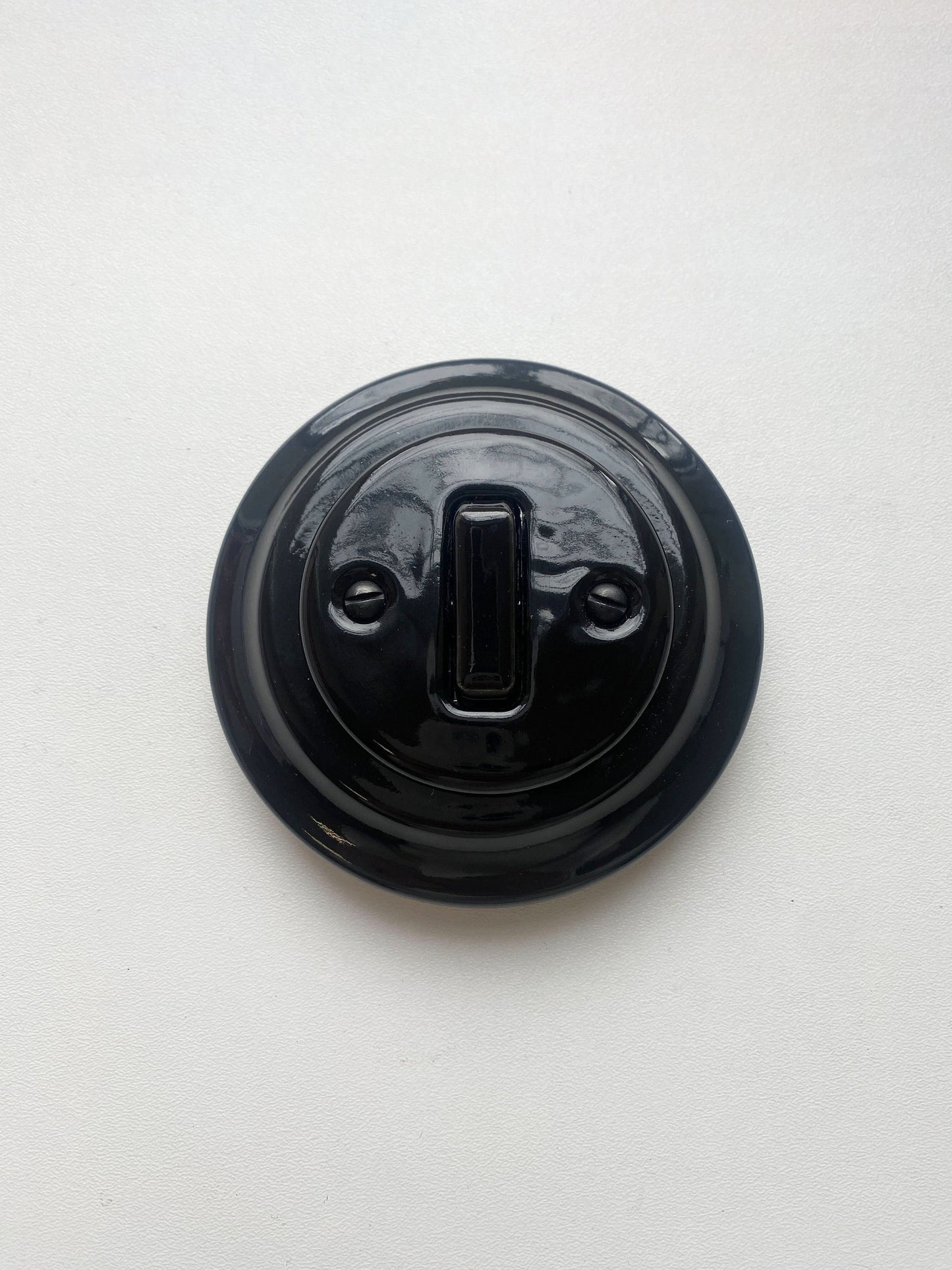 Light Switch Porcelain Loft Retro 1-gang Two-way Flush-Mounting Vintage Cottage Ceramic Black