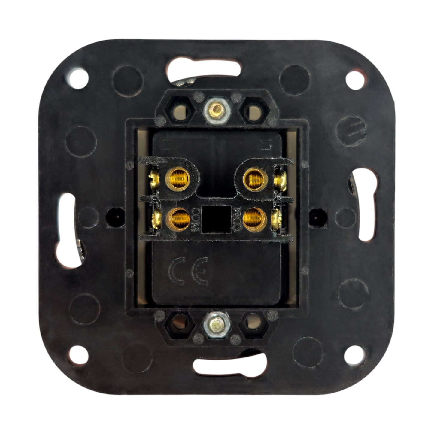 Black Porcelain Wide Rocker Connection Inner Part Push Button Switch 1 Gang Two-Pole With A Big Key Flush-Mounted
