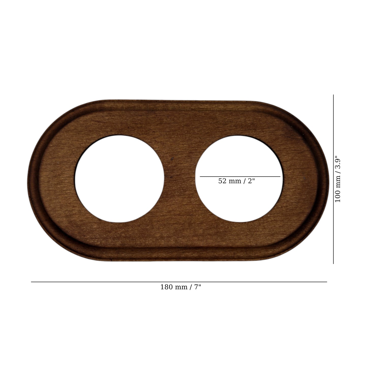 Wooden Loft Retro Double Socket Frame For Flush-Mounted Series Vintage Cottage Dark Wood