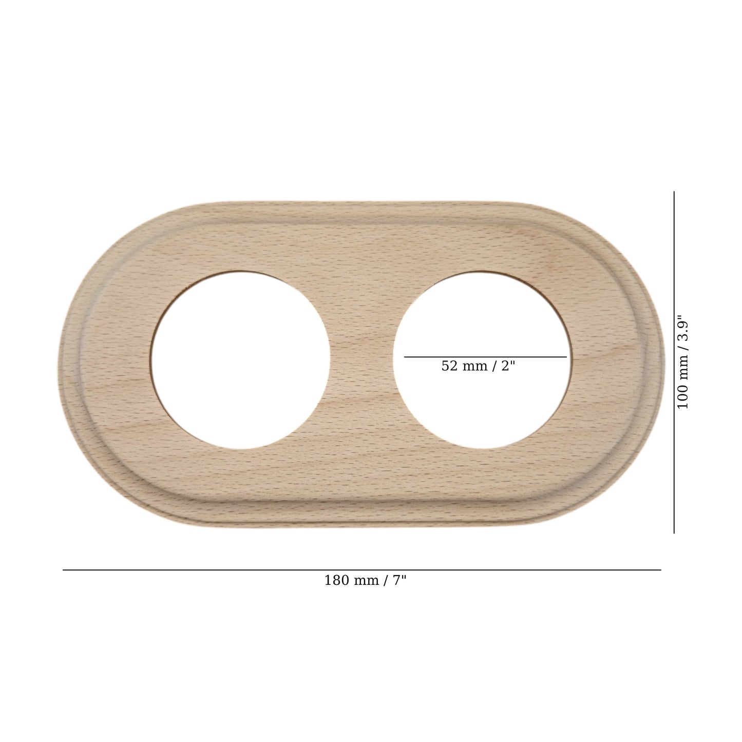 Wooden Loft Retro Double Socket Frame For Flush-Mounted Series Vintage Cottage Natural Wood
