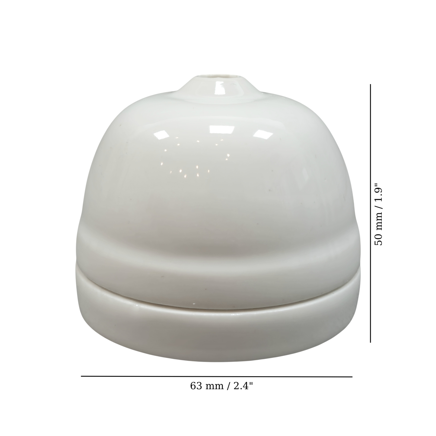 white porcelain ceiling cup 63x50mm, measurements