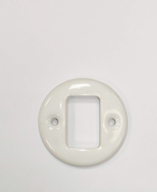 Porcelain Frame  Replacement Part For Flush-Mounted Series Push Button Switch-Double Loft Retro Vintage Cottage Ceramic White