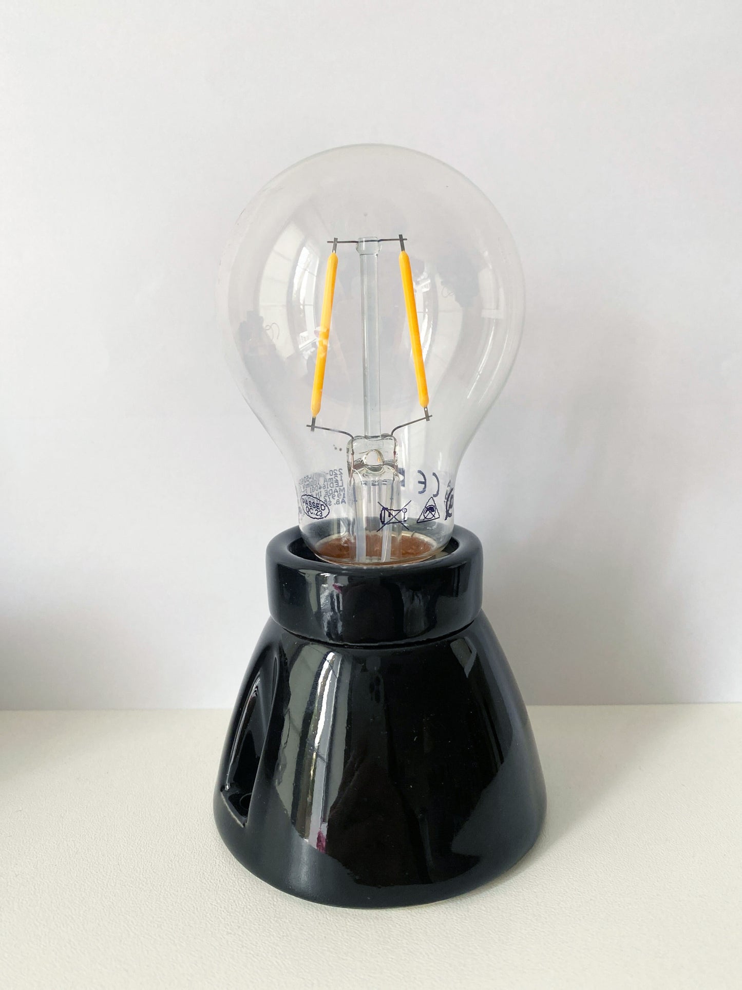 Porcelain Straight Lamp Holder E27 Vintage Loft Retro Cottage Ceramic Black