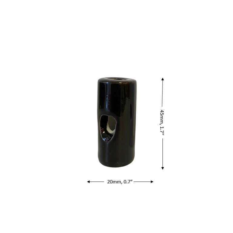 Porcelain Cable Decentraliser Surface Mounting Vintage Loft Retro Cottage Ceramic Black