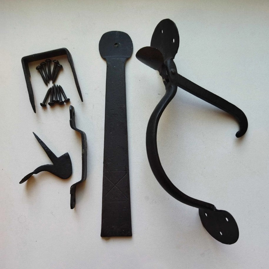 Handforged Iron Suffolk Thumb Latch Penny-End Cottage Period Home Antique Door Black