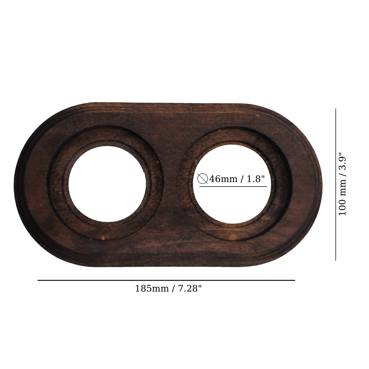 Surface Mount Socket and Switch Double Frame in Dark Brown