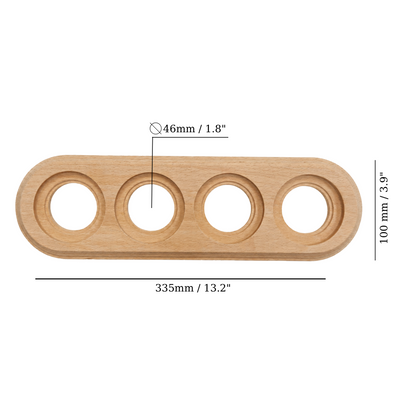 Surface Mount Socket and Switch Quadruple Frame in Light Brown