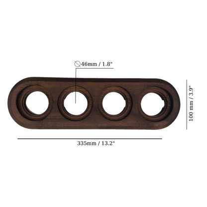 Surface Mount Socket and Switch Quadruple Frame in Dark Brown