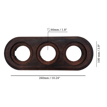 Surface Mount Socket and Switch Triple Frame in Dark Brown