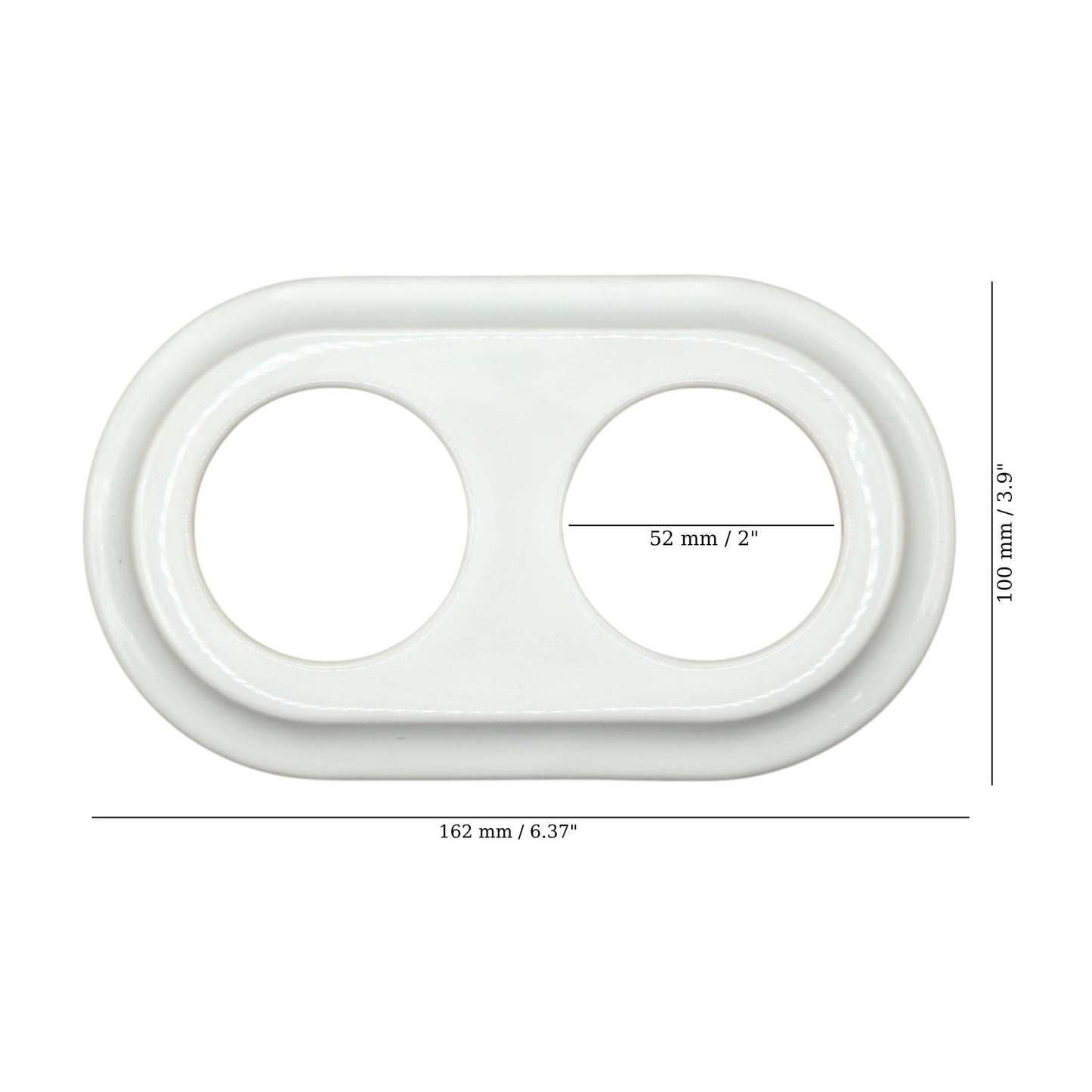 Flush Mount Socket and Switch Frame for UK Series - Double | Porcelain