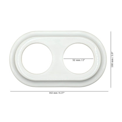 Flush Mount Socket and Switch Frame for UK Series - Double | Porcelain