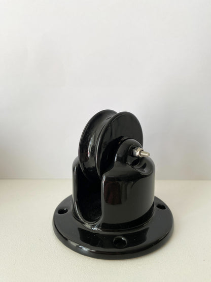 Porcelain Pulley Vintage Loft Retro Cottage Ceramic Surface Mounting Black