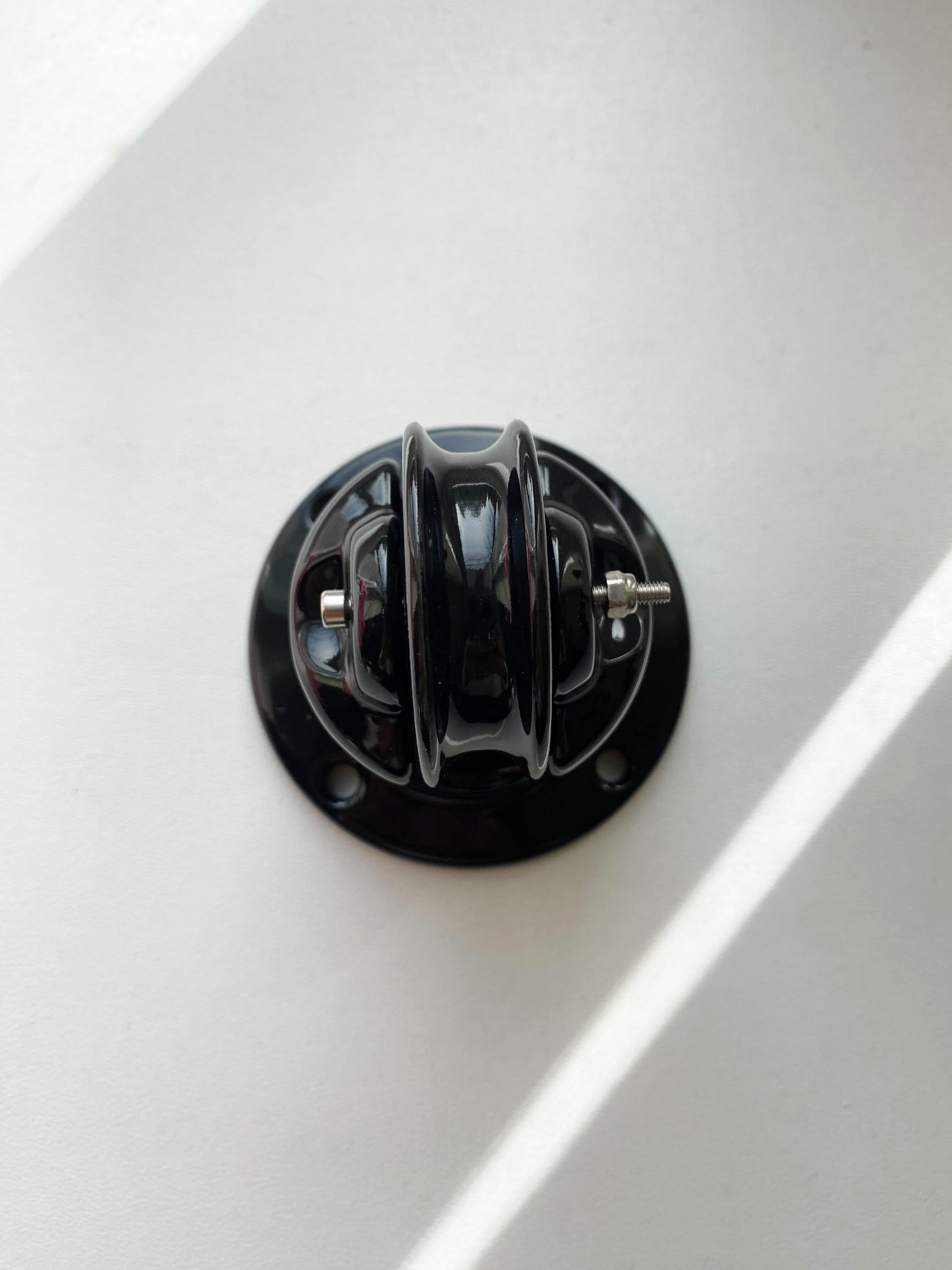 Porcelain Pulley Vintage Loft Retro Cottage Ceramic Surface Mounting Black