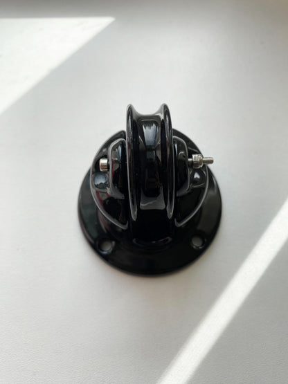 Porcelain Pulley Vintage Loft Retro Cottage Ceramic Surface Mounting Black