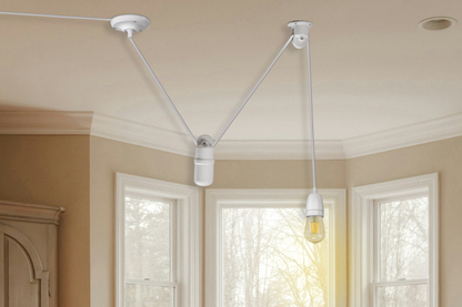 Surface Mount Pulley Light Fixture in Black Porcelain