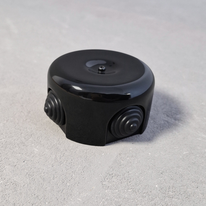 Porcelain Junction Box Loft Retro Vintage Cottage Ceramic Surface Mounting Black