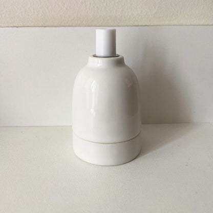 Porcelain Lamp Holder E27 Hanging Vintage Loft Retro Cottage Ceramic White